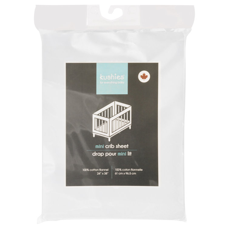 Kushies Flannel Piece Mini Crib Fitted Sheet & Reviews Wayfair Canada